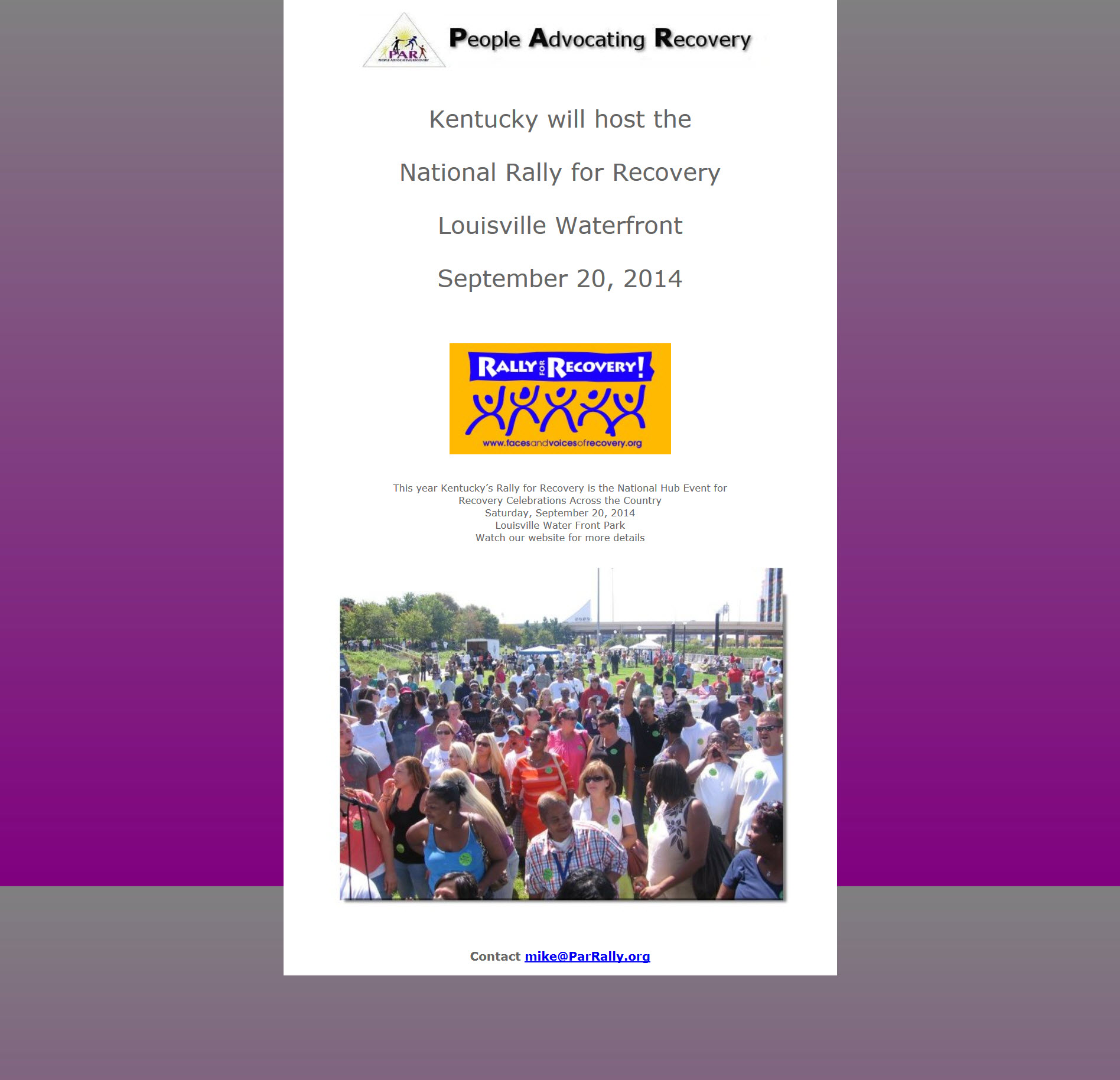 Rally for Recovery 2014 Flyer- Choopers Guide