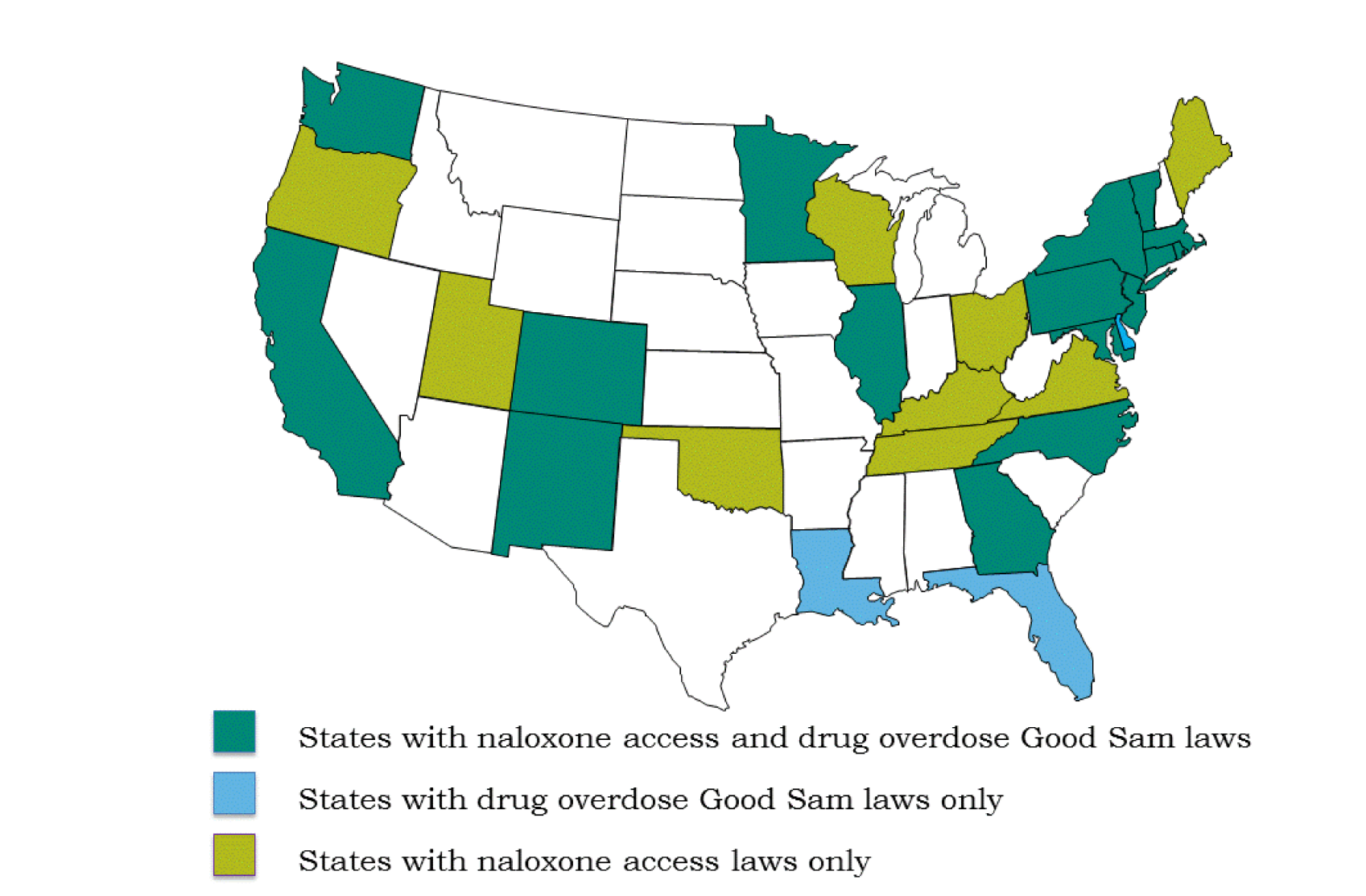 Naloxone Laws Map by State
